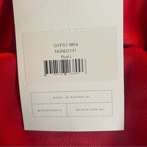 New! Nookie Red Gypsy Mini Halter Asymmetrical Mini Dress 37678 - Picture 10 of 11